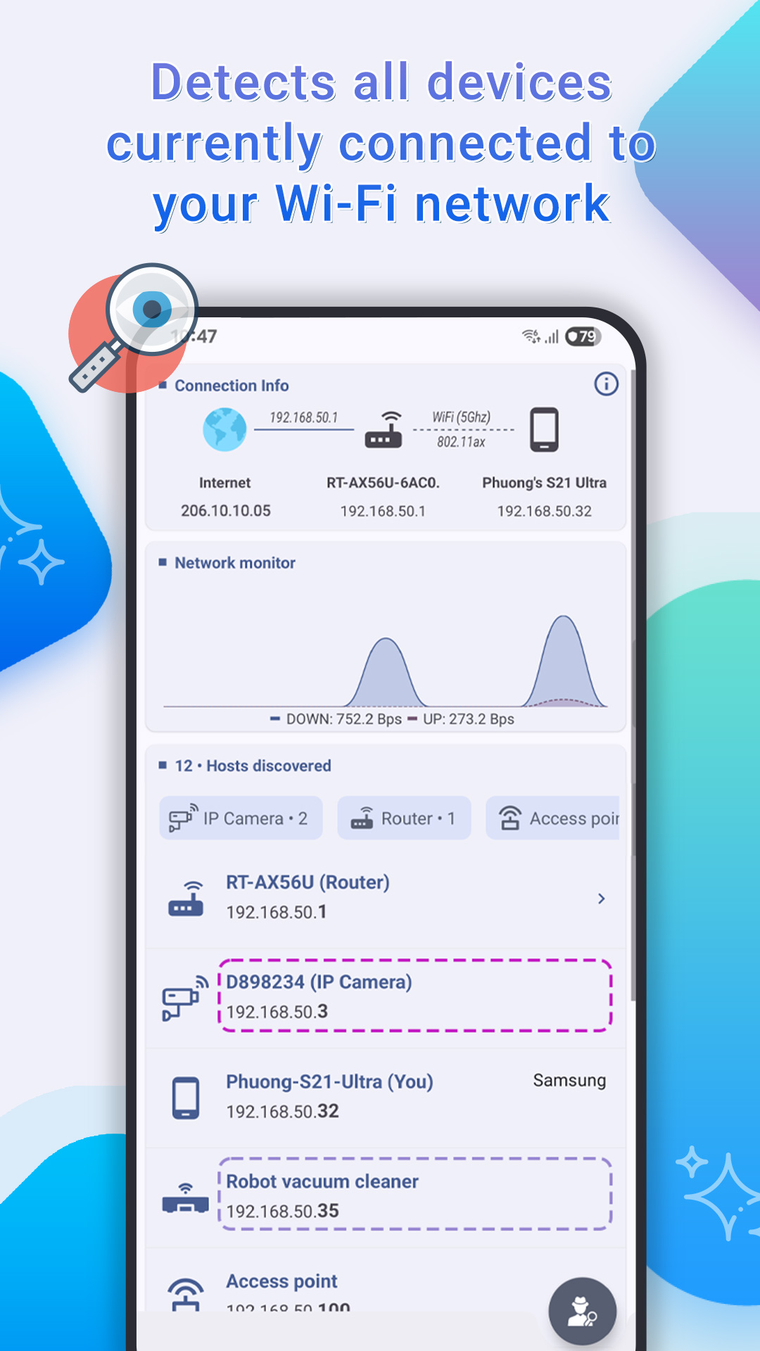 اسکرین شات 2 برنامه Who Uses My WiFi - Net Scanner