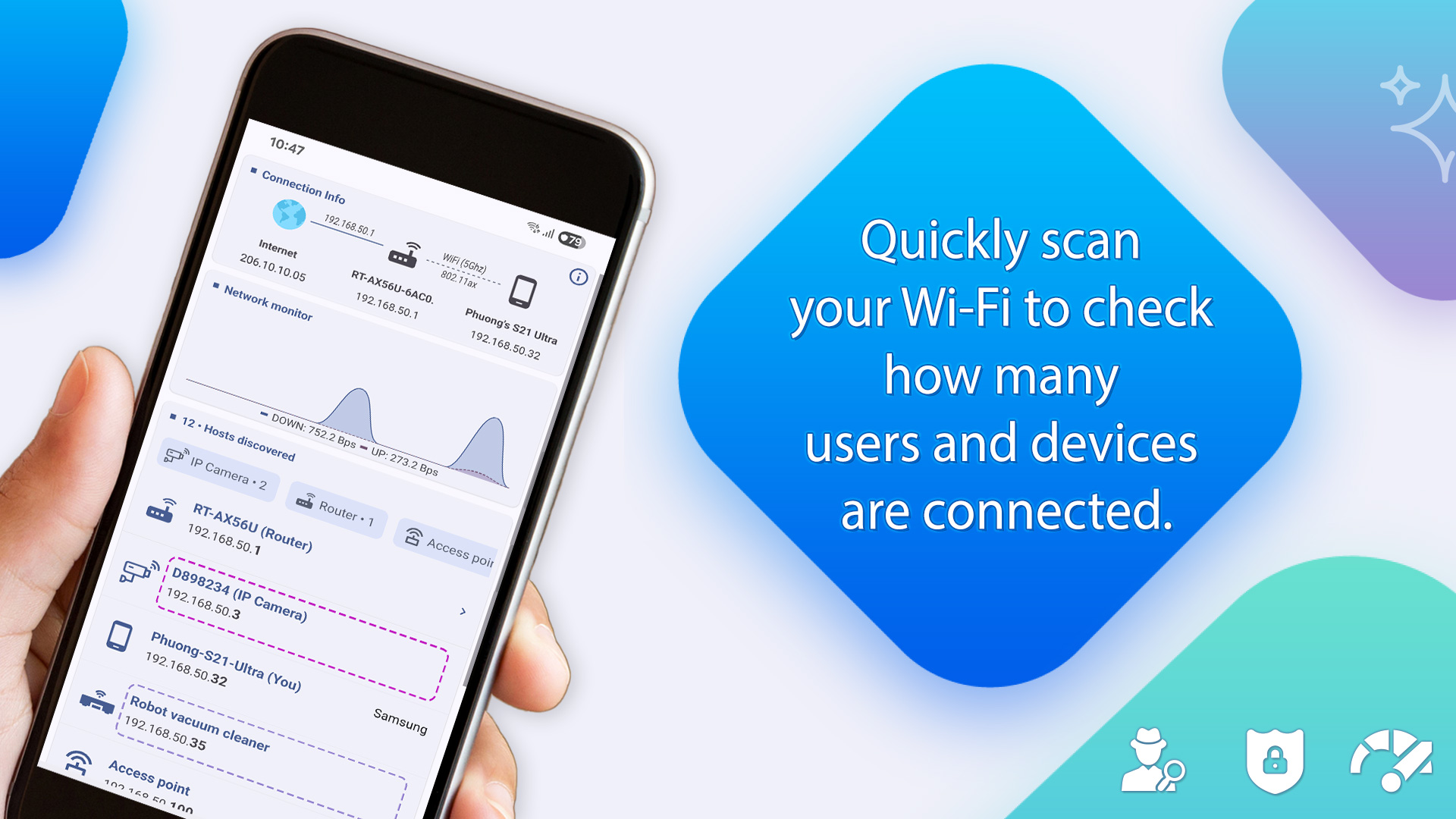 اسکرین شات 1 برنامه Who Uses My WiFi - Net Scanner