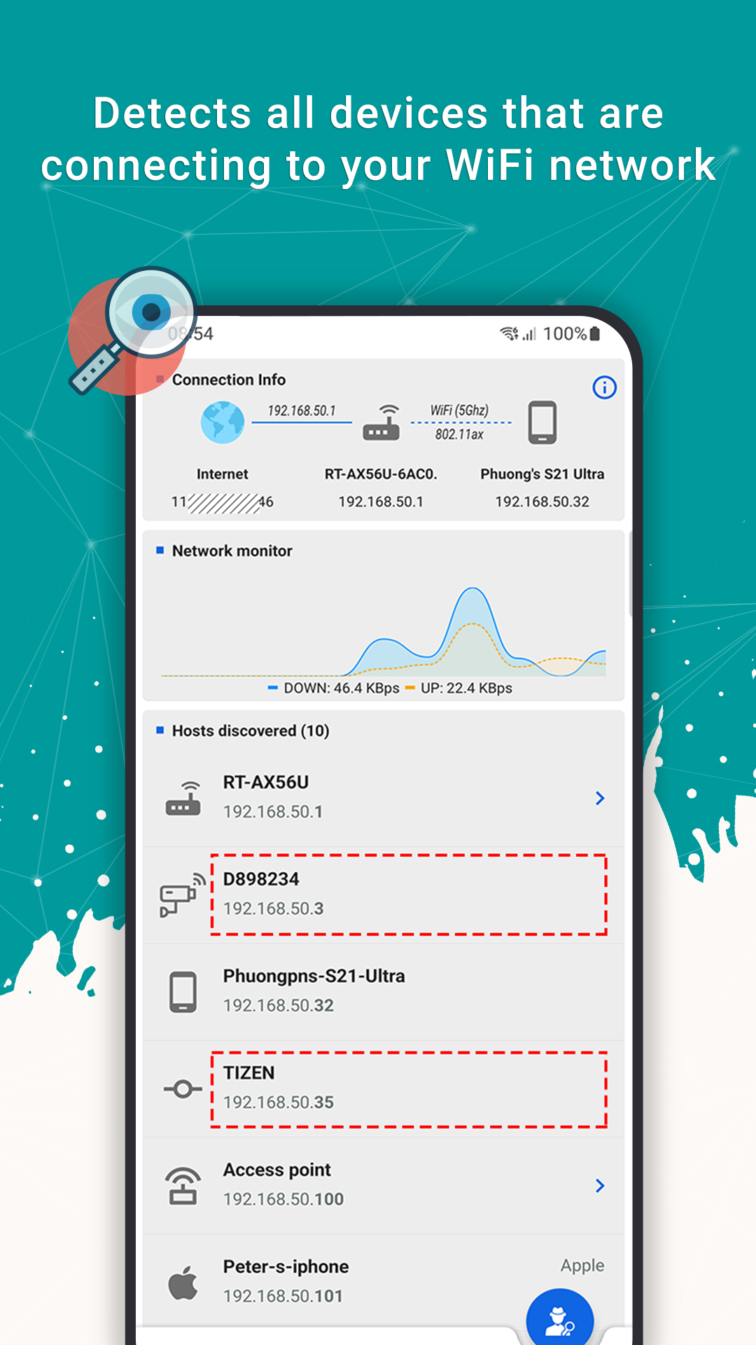 اسکرین شات 1 برنامه Who Uses My WiFi - Net Scanner