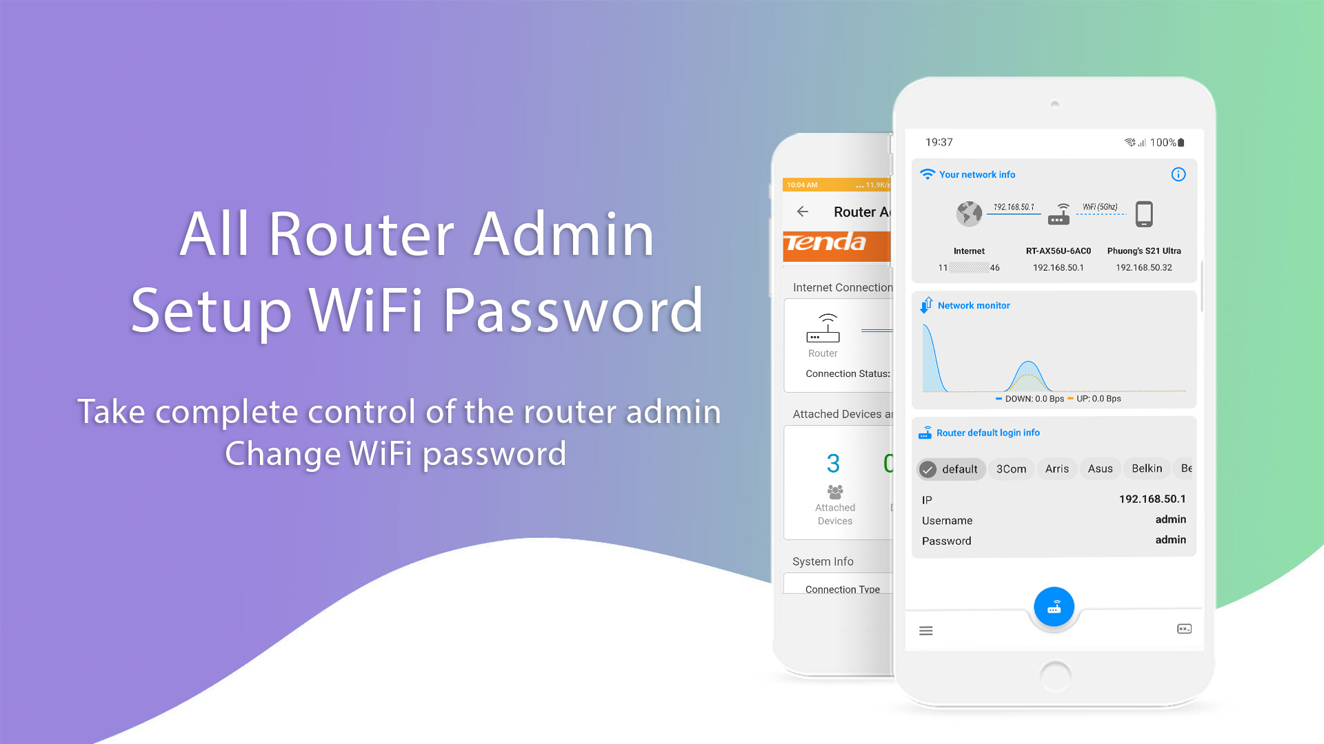 اسکرین شات 1 برنامه All Router Admin - Setup WiFi