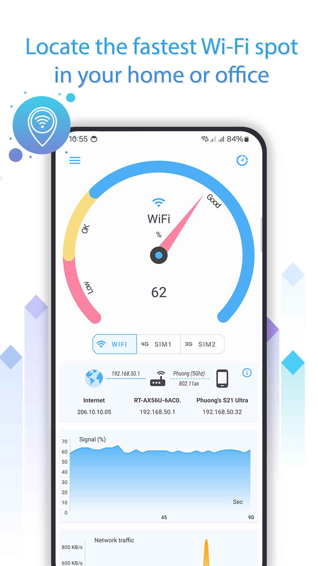 اسکرین شات 4 برنامه Net Signal: WiFi & 5G Meter