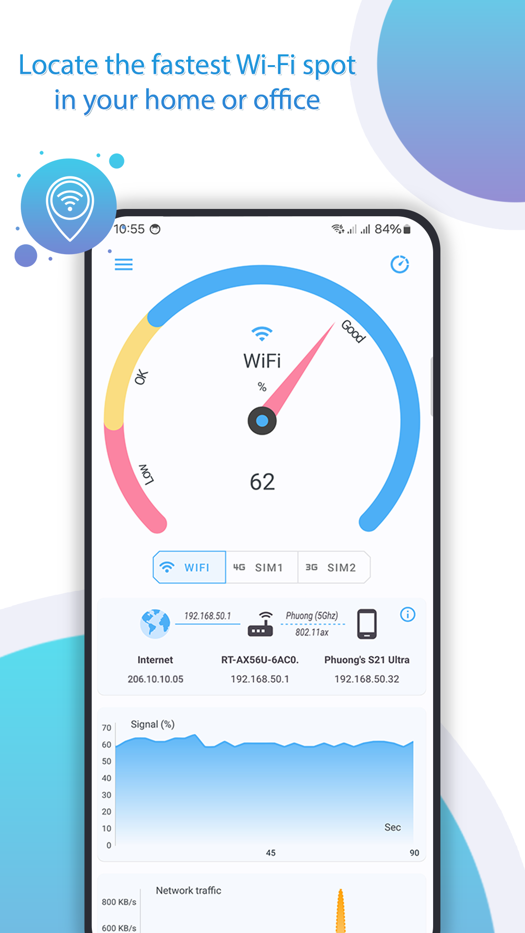اسکرین شات 4 برنامه Net Signal Pro:WiFi & 5G Meter