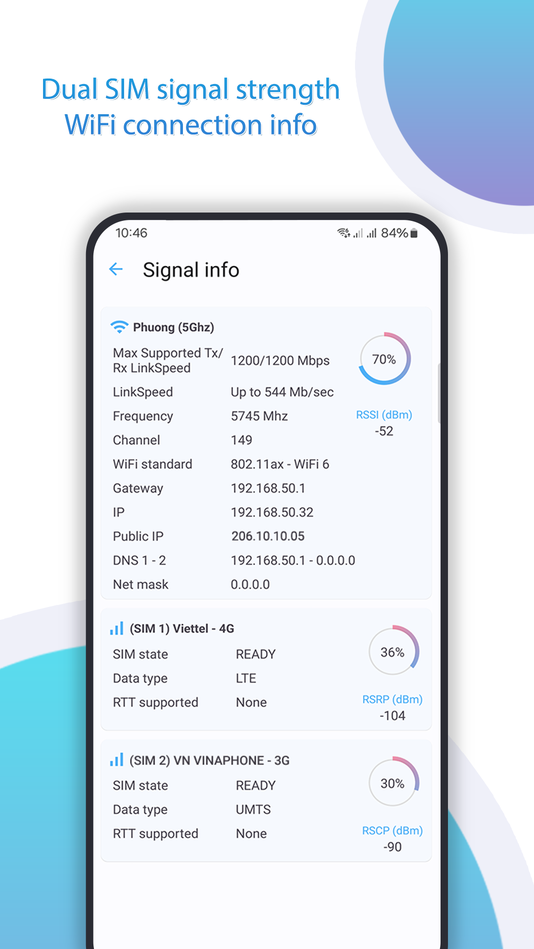 اسکرین شات 6 برنامه Net Signal Pro:WiFi & 5G Meter