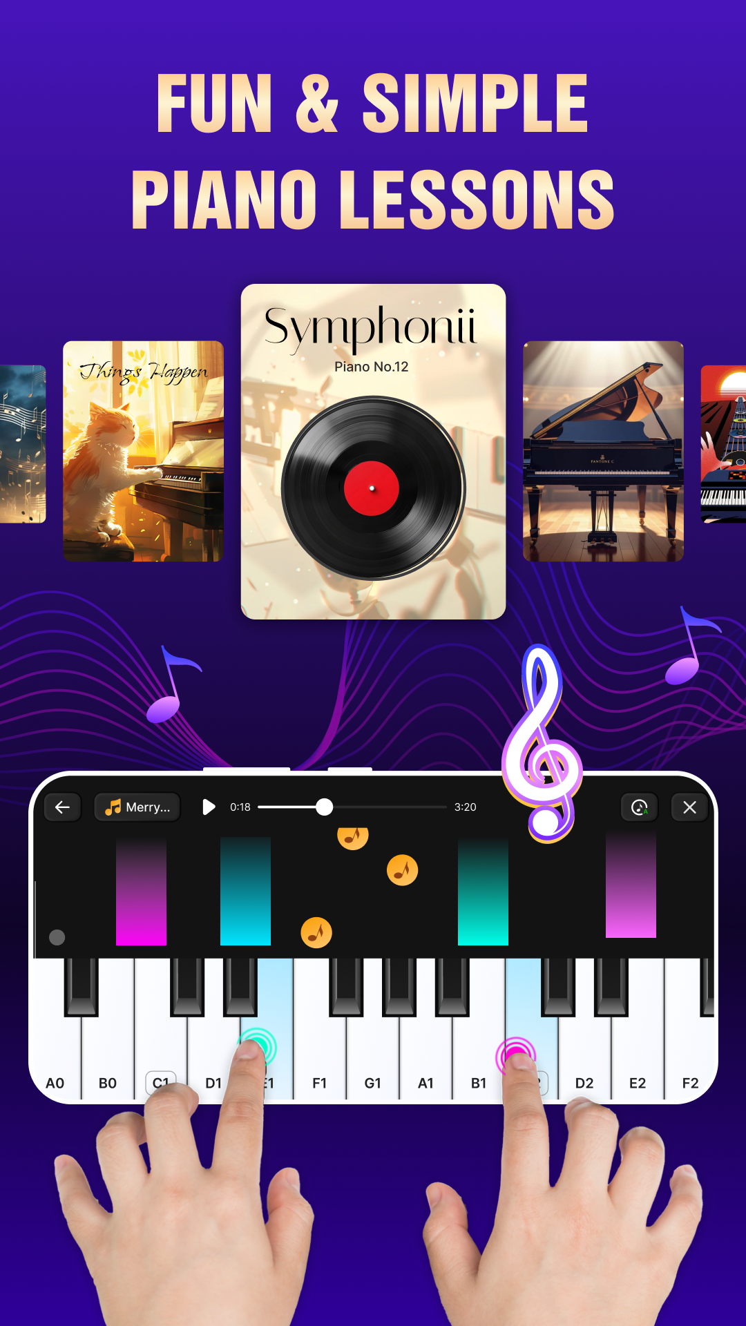 اسکرین شات 2 برنامه Piano Keyboard: Learn Piano