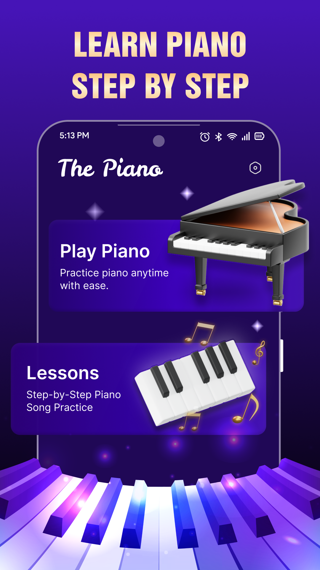 اسکرین شات 1 برنامه Piano Keyboard: Learn Piano