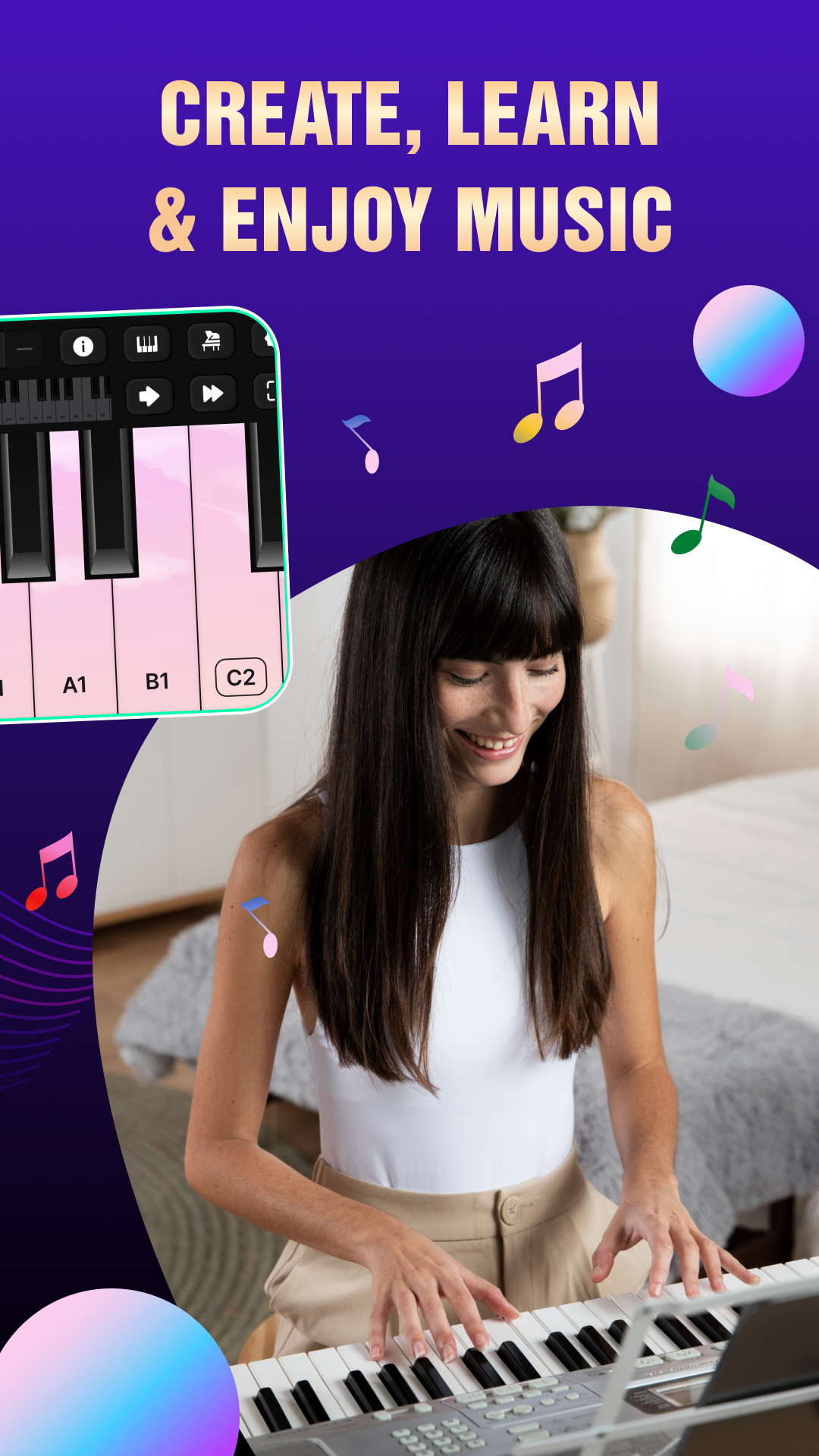 اسکرین شات 8 برنامه Piano Keyboard: Learn Piano