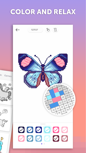 اسکرین شات 5 برنامه PixelArt: Color by Number, Sandbox Coloring Book