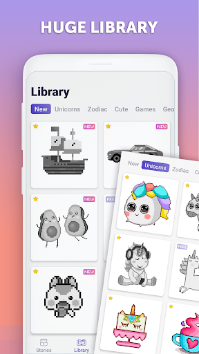 اسکرین شات 4 برنامه PixelArt: Color by Number, Sandbox Coloring Book