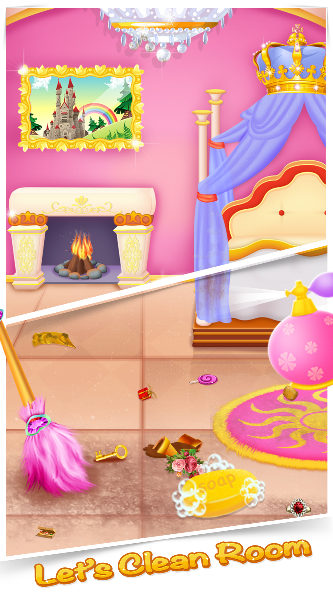 اسکرین شات 2 بازی Girls royal home cleanup game