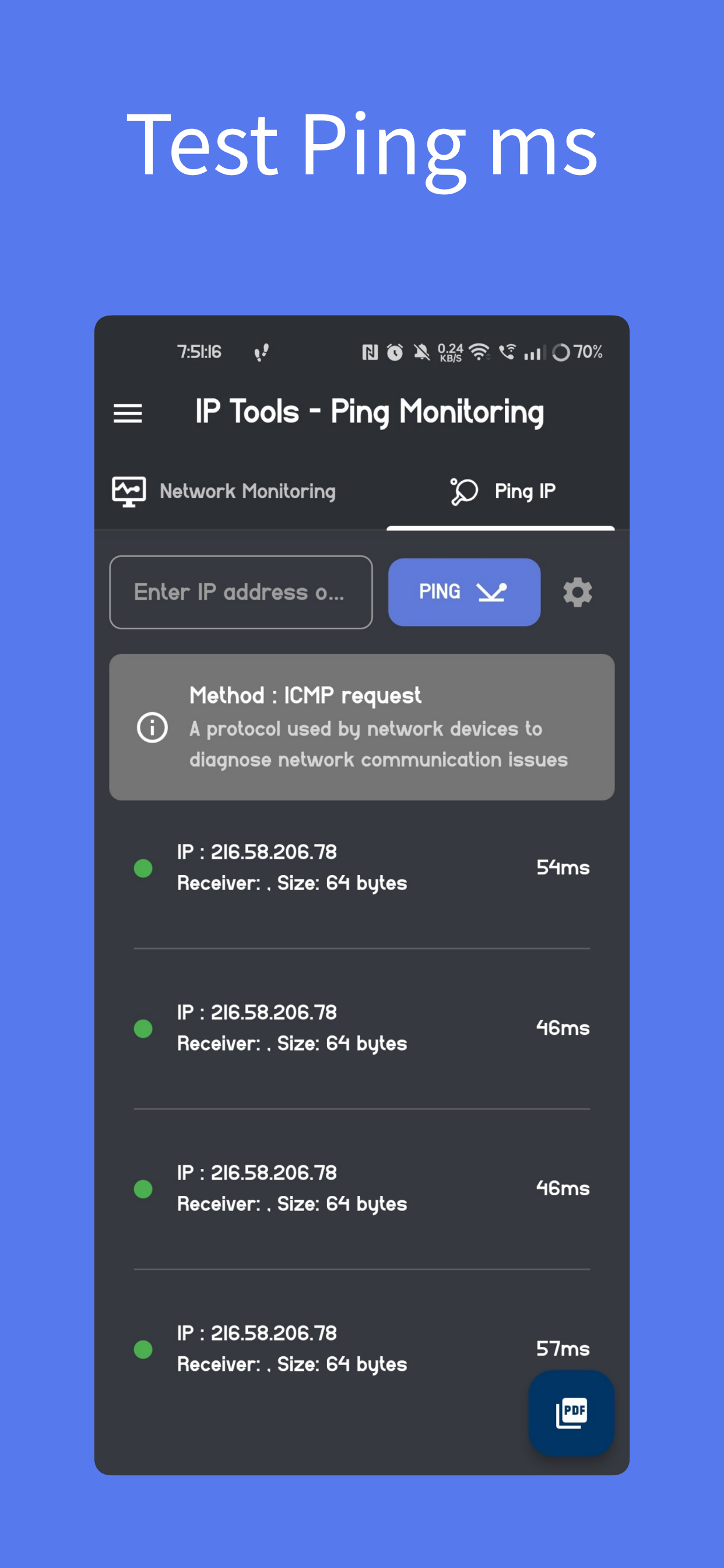 اسکرین شات 2 برنامه Ping Tools: Network Monitor