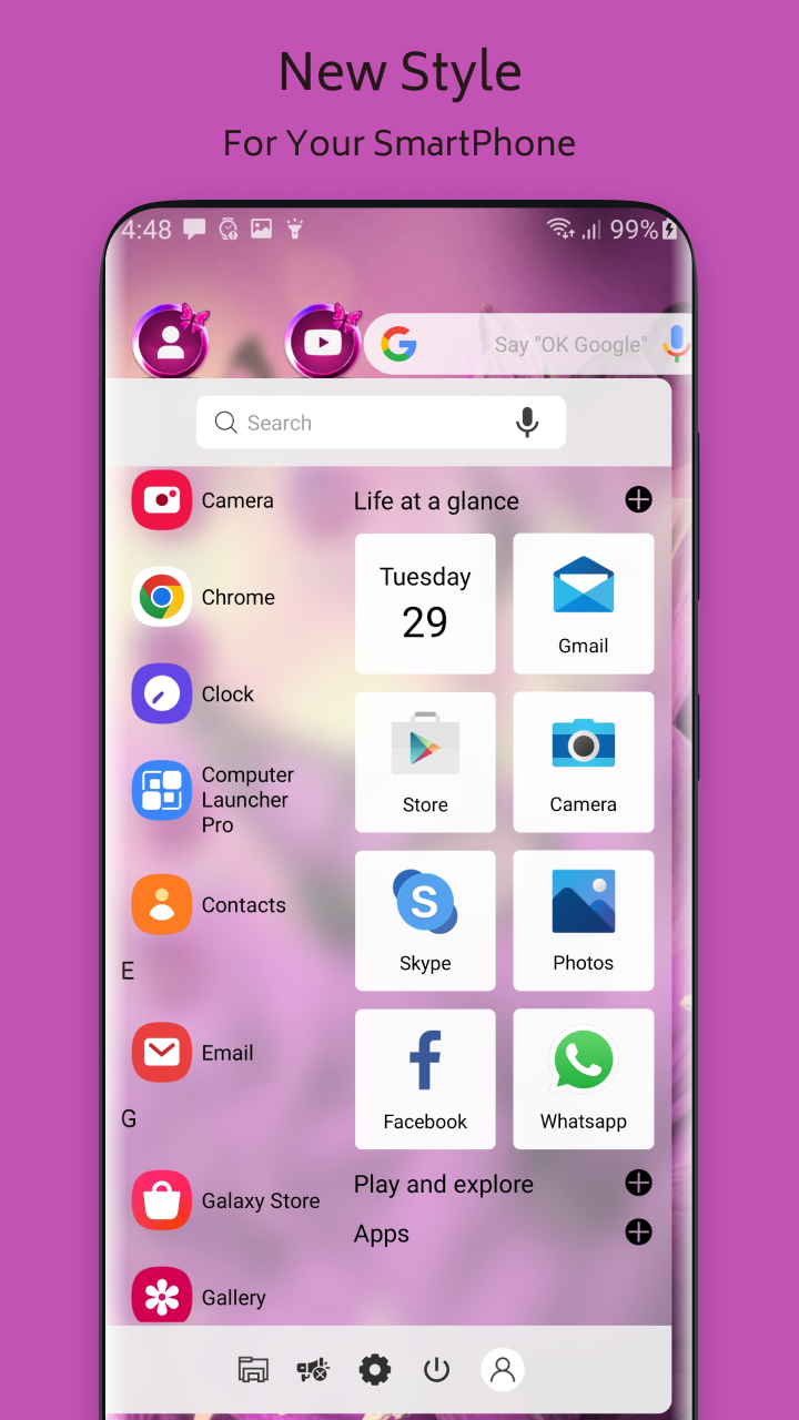 اسکرین شات 3 برنامه Pink Butterfly Stylish Theme