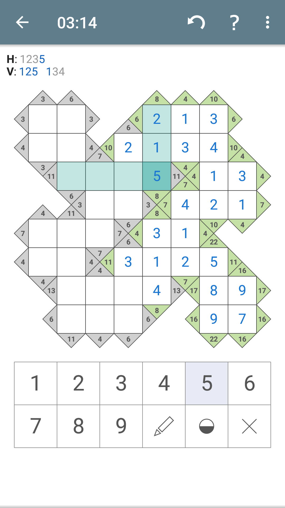 اسکرین شات 3 بازی Kakuro (Cross Sums)