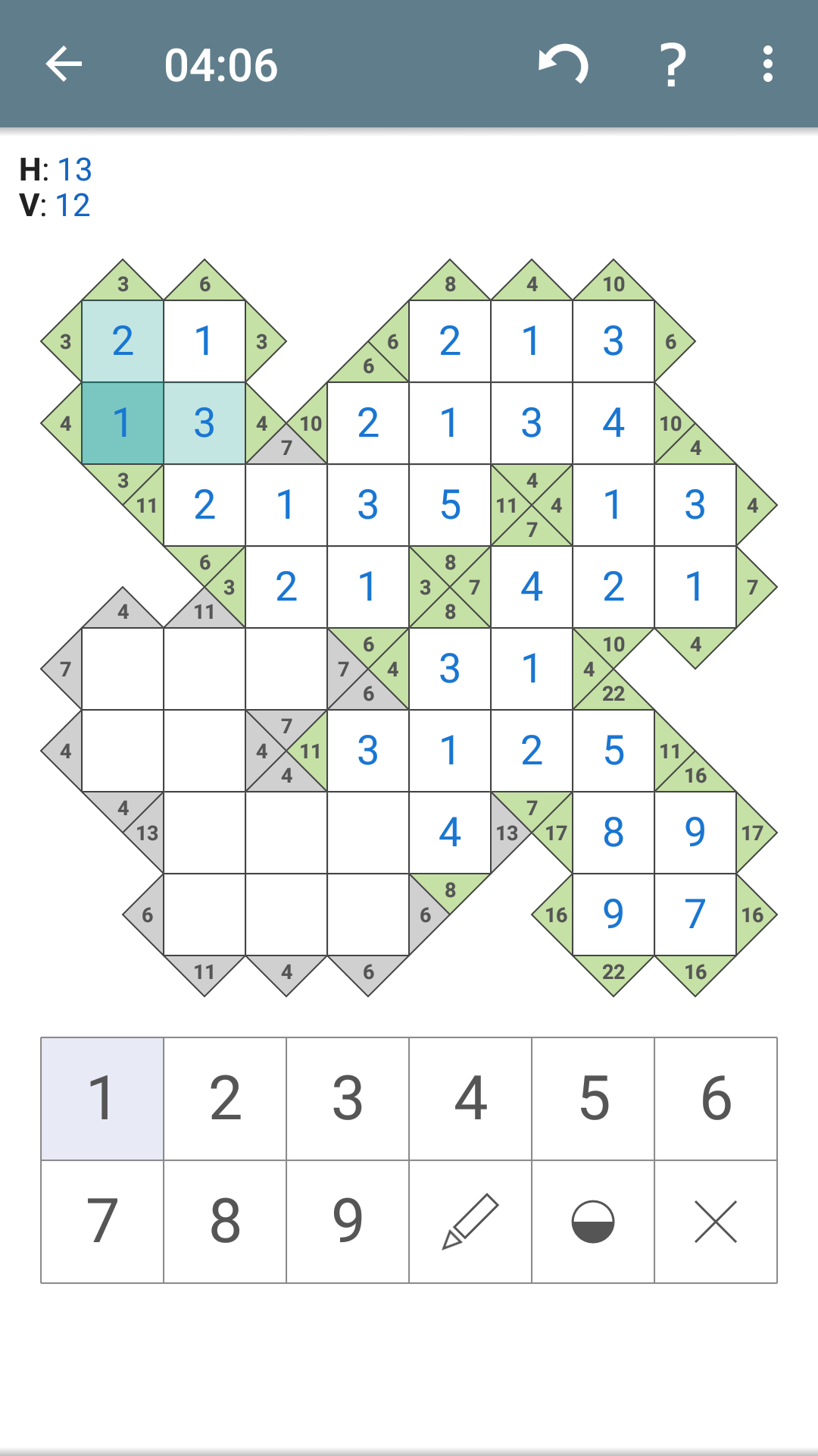 اسکرین شات 4 بازی Kakuro (Cross Sums)