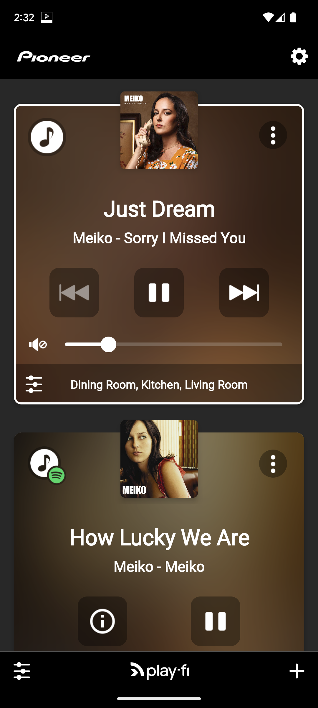 اسکرین شات 1 برنامه Pioneer Music Control App