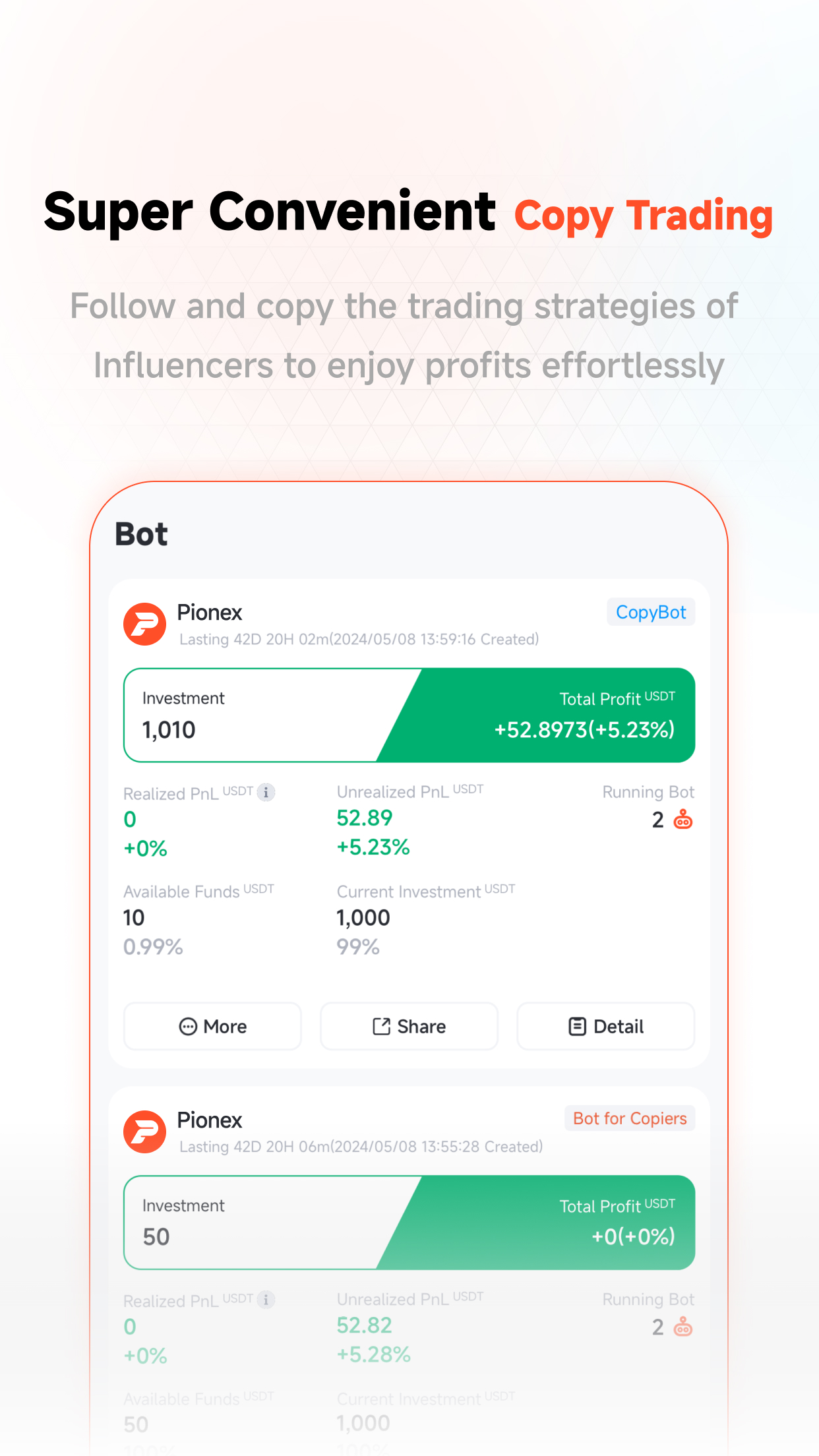 اسکرین شات 4 برنامه Pionex - Crypto Trading Bot