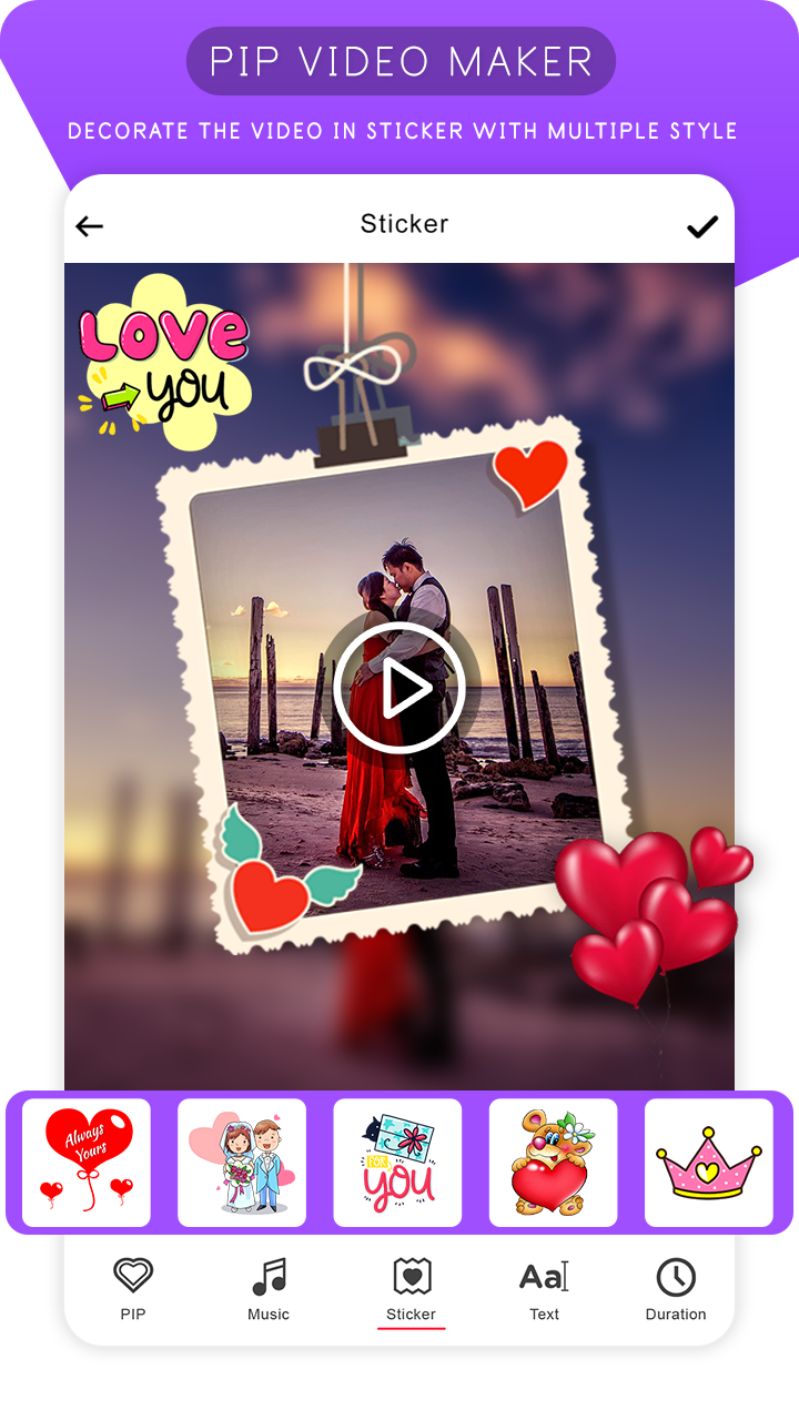 اسکرین شات 4 برنامه PIP Video Photo Video Maker