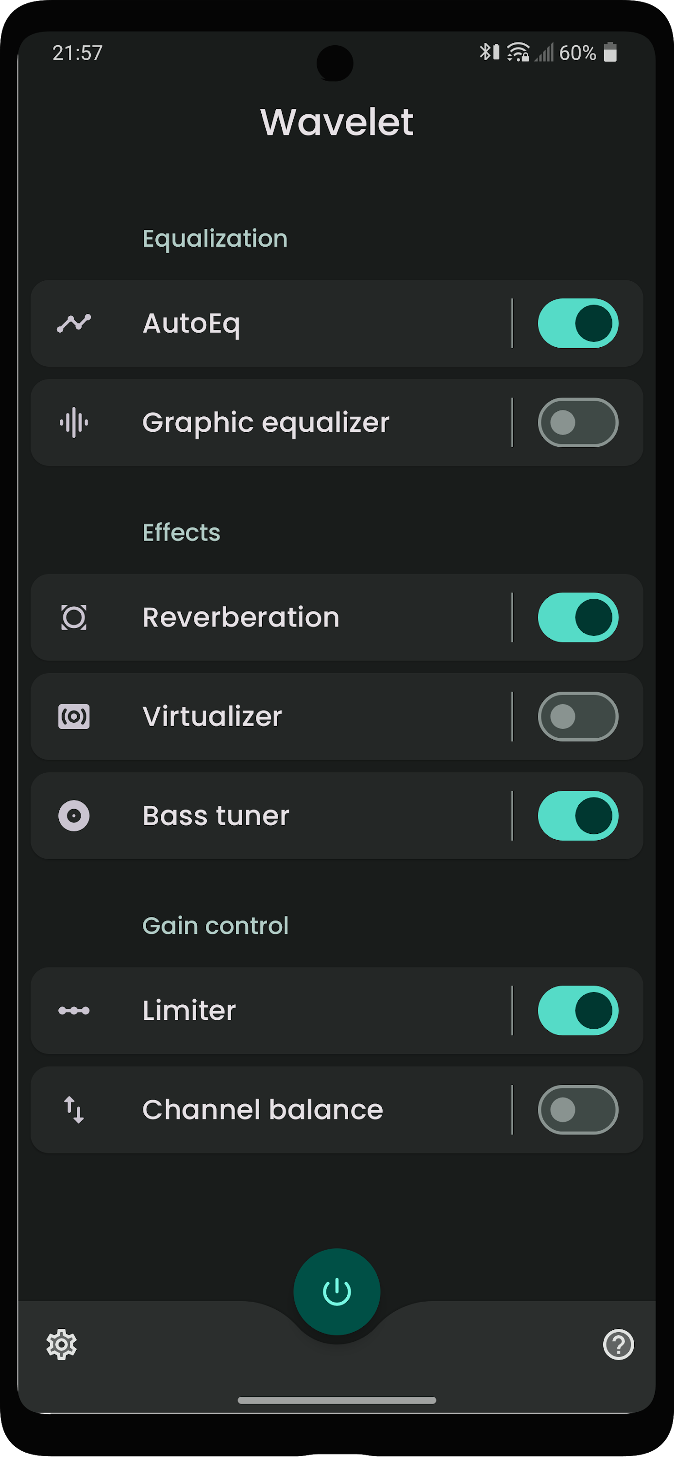 اسکرین شات 1 برنامه Wavelet: headphone specific EQ