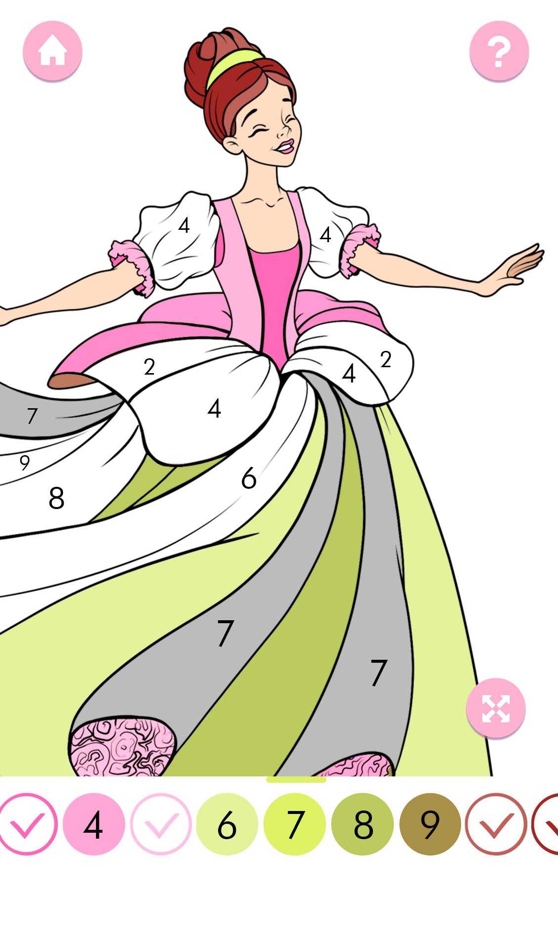 اسکرین شات برنامه Princess Coloring by Number 3