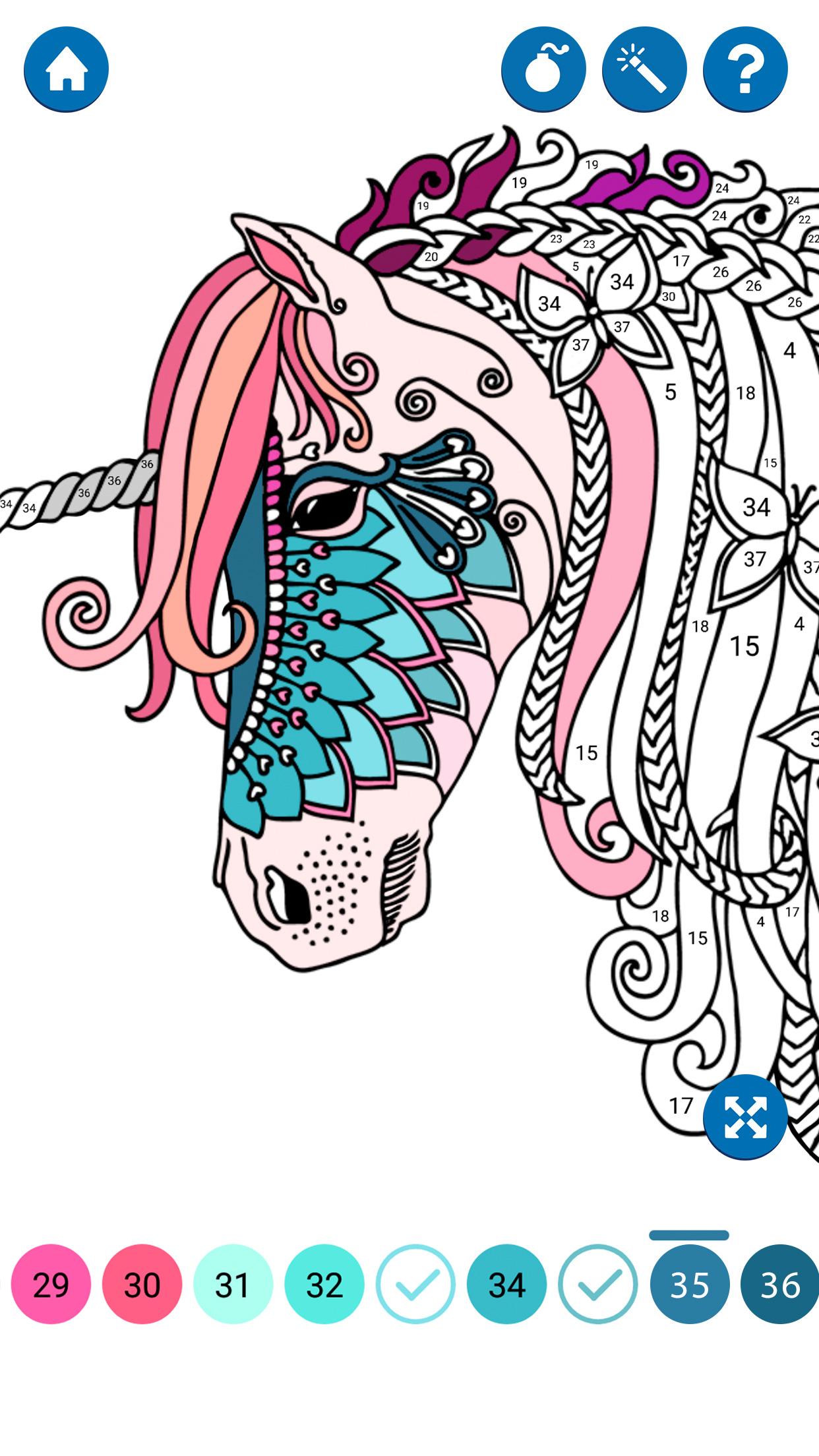 اسکرین شات 2 برنامه Unicorn Color by Number Book