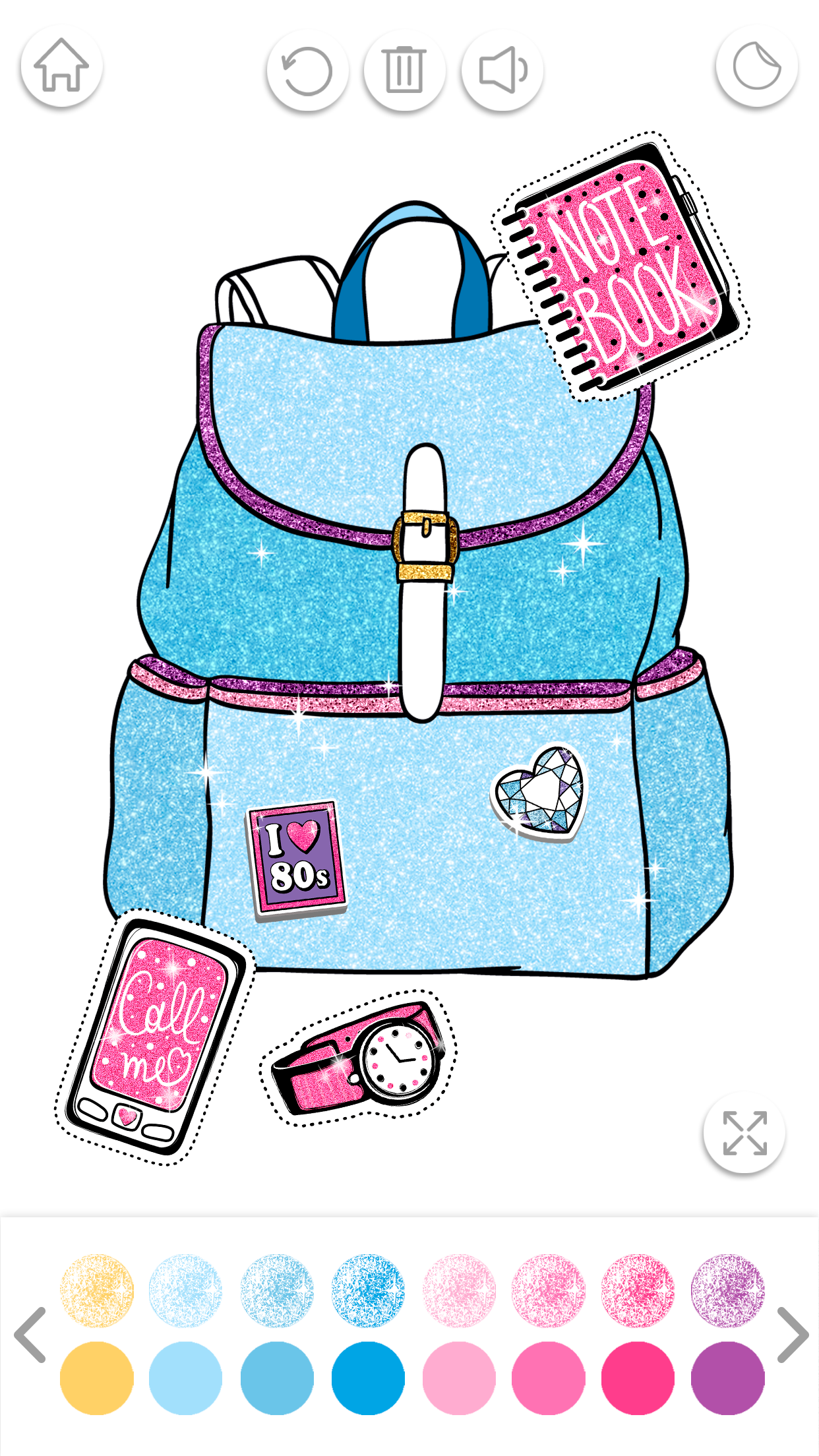 اسکرین شات 4 برنامه Fashion Coloring Book Glitter