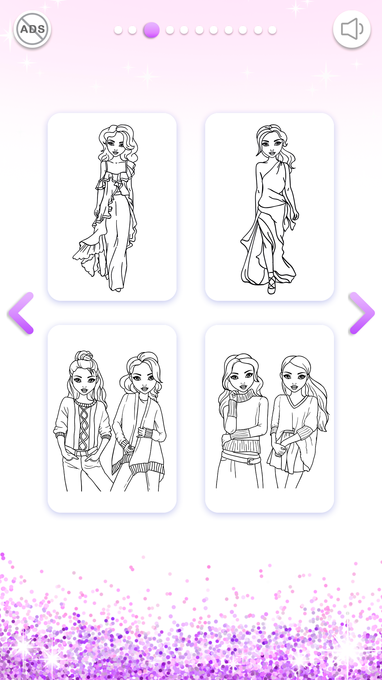 اسکرین شات 3 برنامه Fashion Coloring Book Glitter