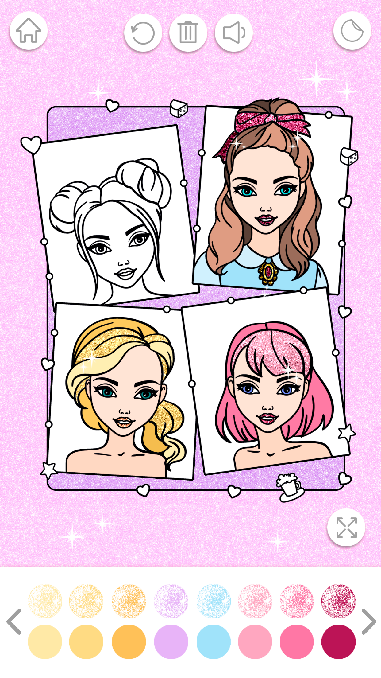 اسکرین شات 6 برنامه Fashion Coloring Book Glitter