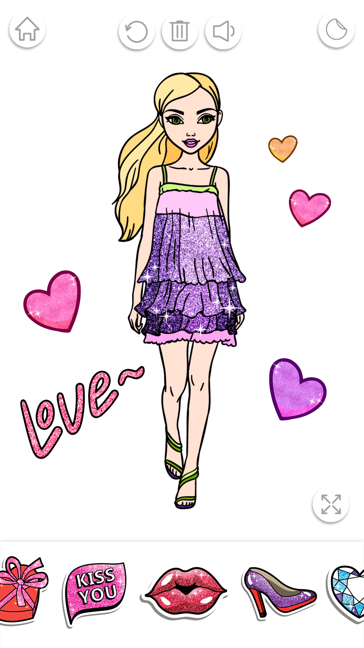 اسکرین شات 5 برنامه Fashion Coloring Book Glitter