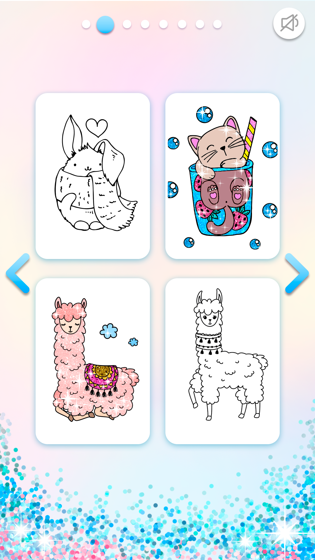 اسکرین شات برنامه Kawaii Coloring Book Glitter 3