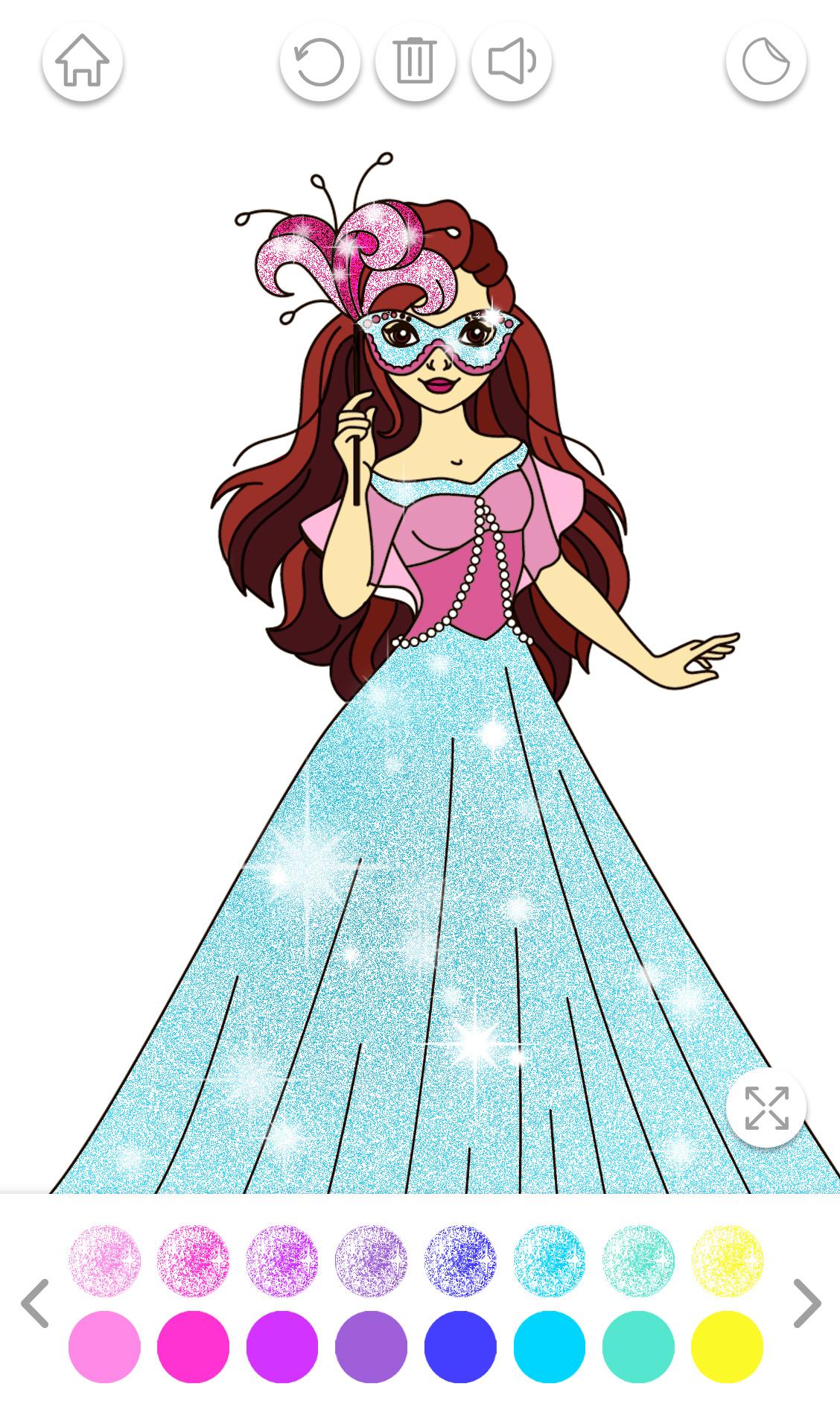 اسکرین شات 3 برنامه Princess Coloring Book Glitter