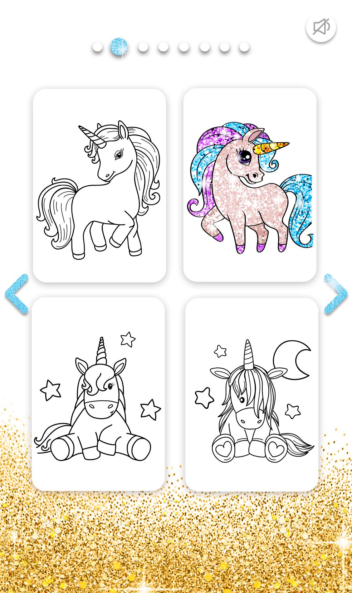 اسکرین شات 2 برنامه Unicorn Coloring Book Glitter