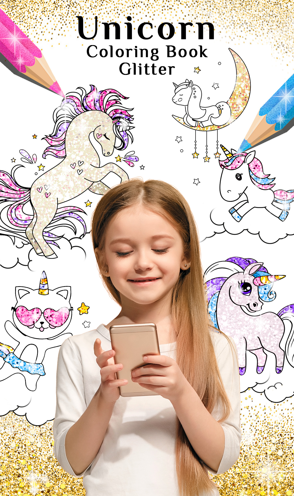 اسکرین شات 1 برنامه Unicorn Coloring Book Glitter