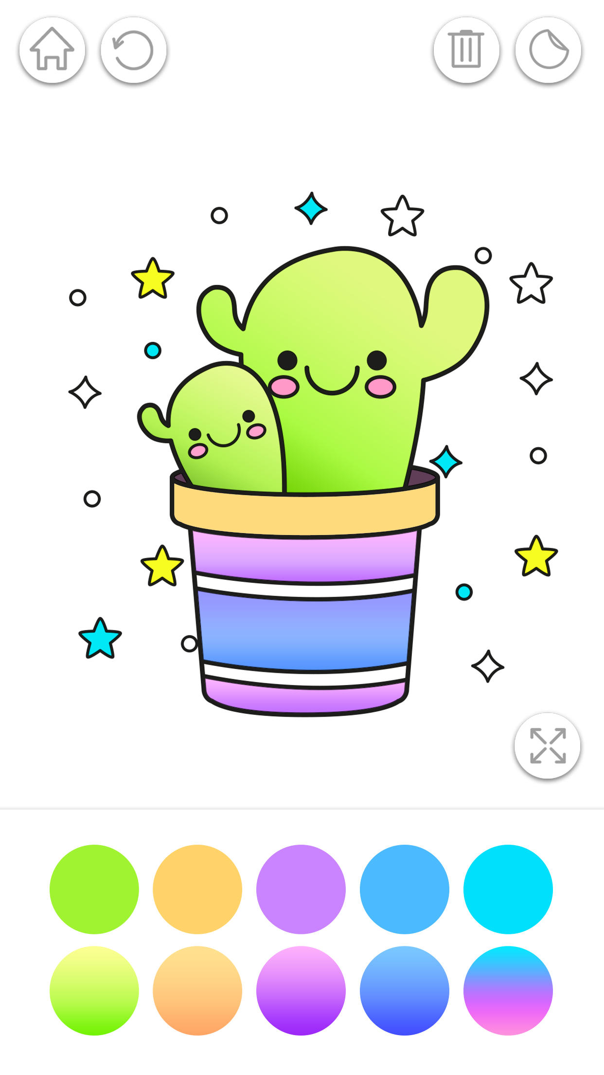 اسکرین شات 4 برنامه Gradient Kawaii Coloring Book