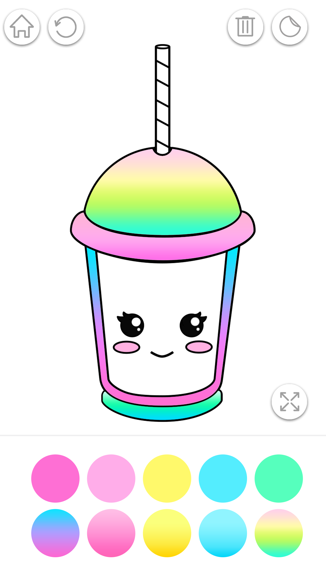 اسکرین شات 2 برنامه Gradient Kawaii Coloring Book