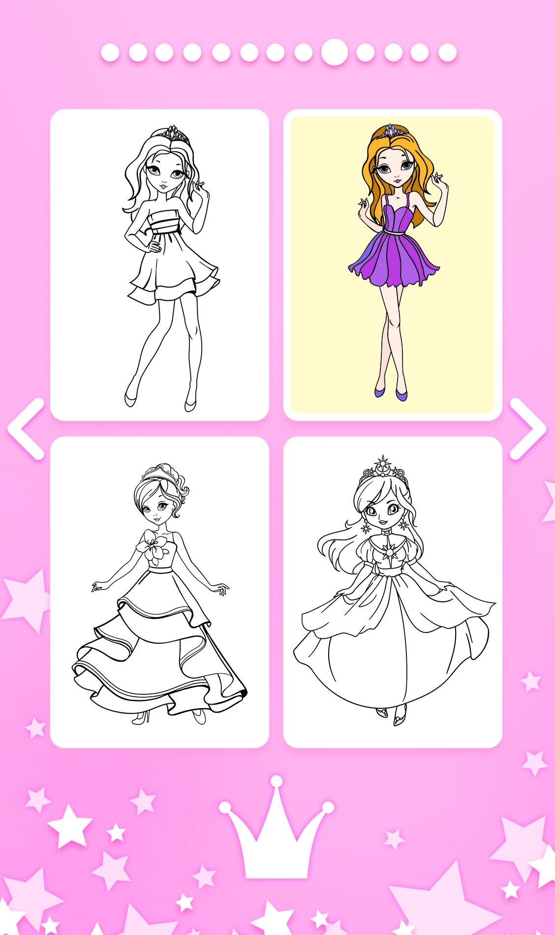 اسکرین شات برنامه Princess Girls Coloring Book 5