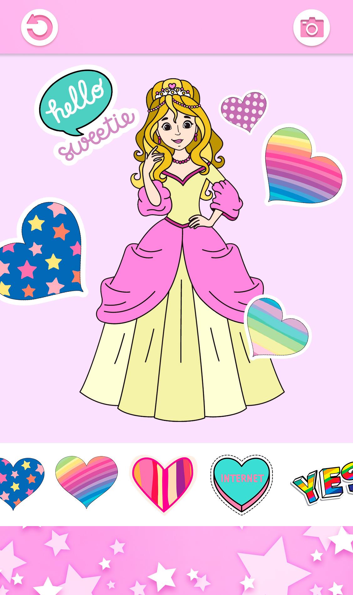 اسکرین شات برنامه Princess Girls Coloring Book 4
