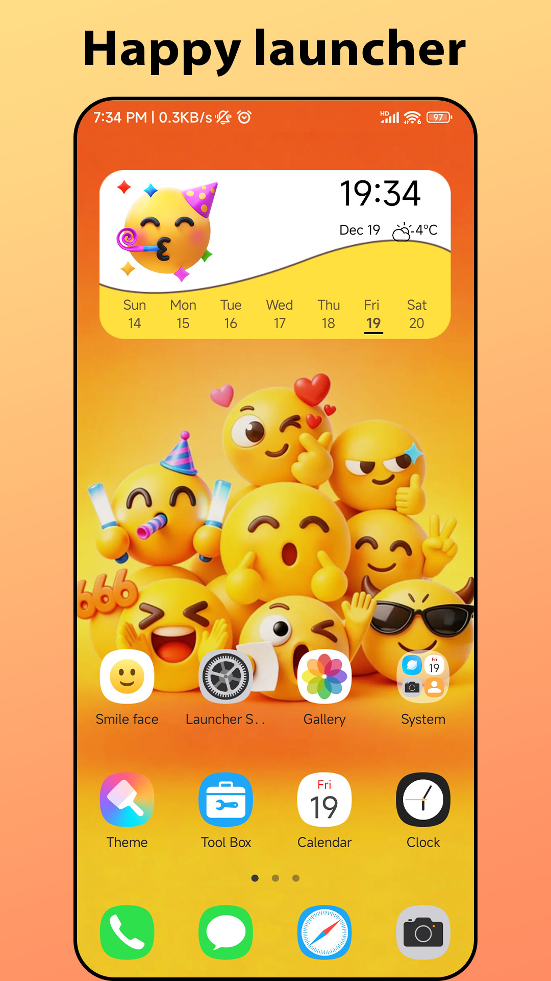 اسکرین شات 1 برنامه Happy Launcher, smile launcher