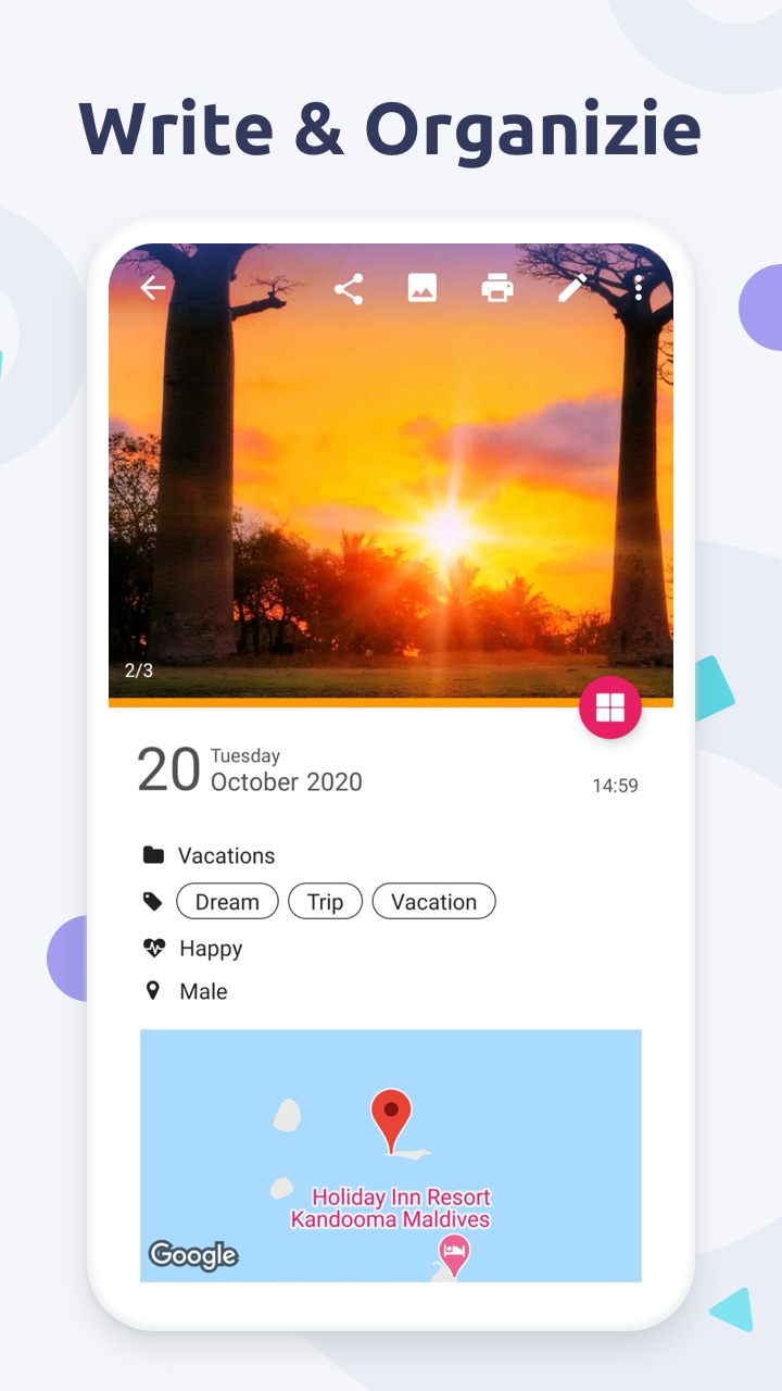 اسکرین شات 4 برنامه Diaro - Diary Journal Notes