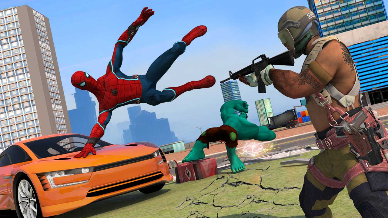 اسکرین شات 2 بازی Spider Rope Hero Man Gangster Crime City Battle