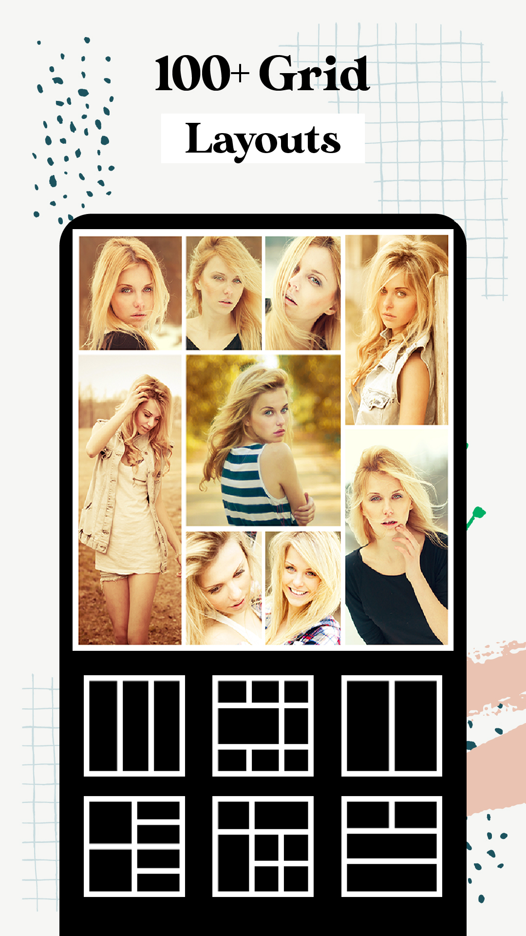 اسکرین شات 2 برنامه Collage Maker: Grids, Stickers