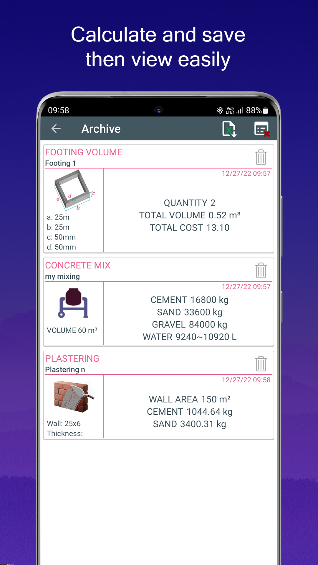 اسکرین شات 7 برنامه Concrete Calculator