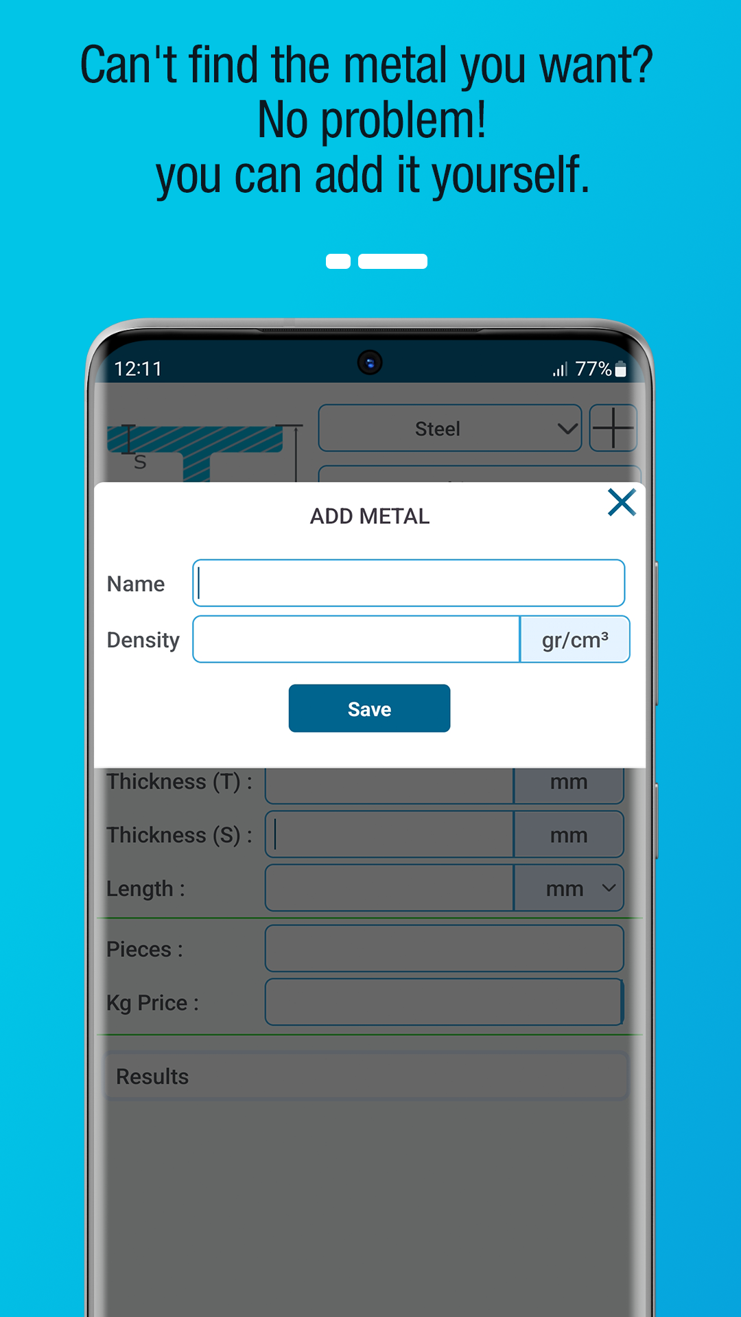اسکرین شات 6 برنامه Metal Weight Calculator