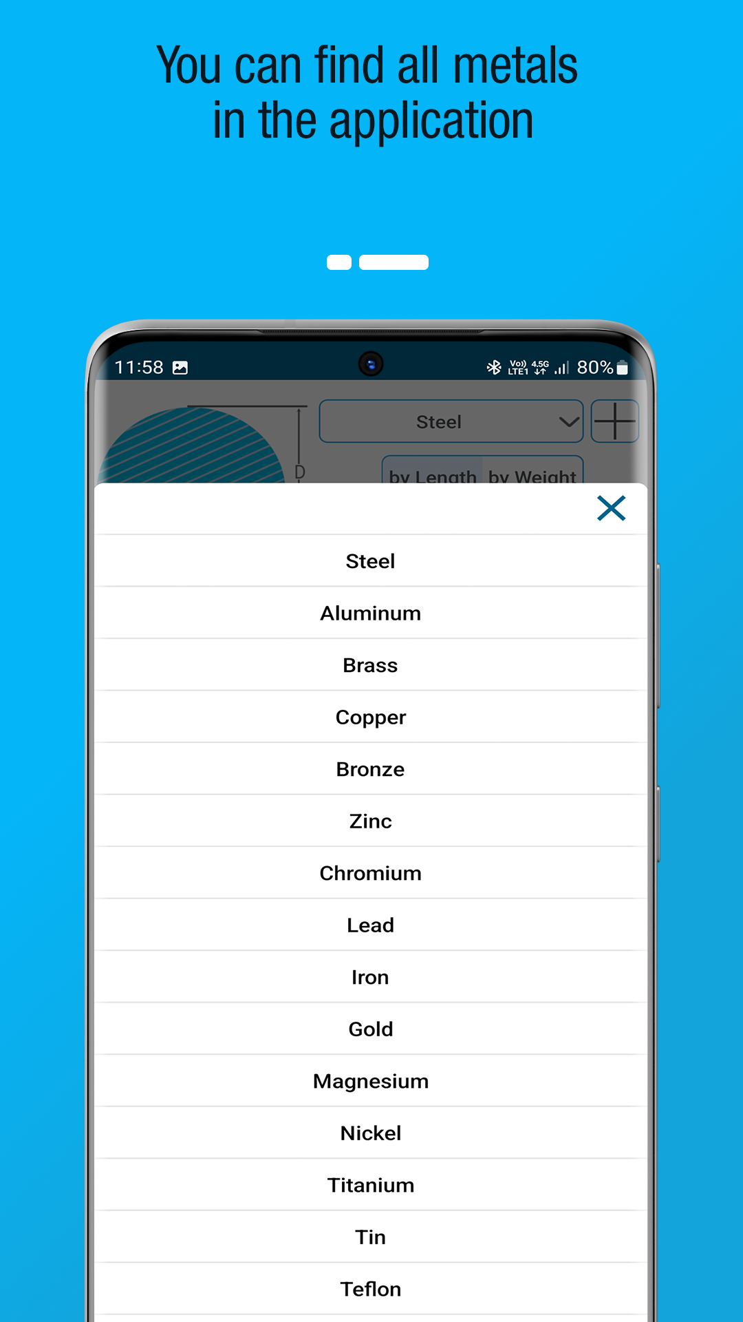 اسکرین شات 5 برنامه Metal Weight Calculator