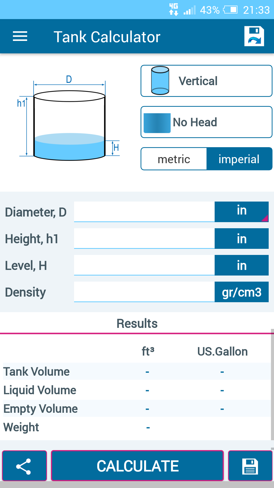 اسکرین شات 1 برنامه Tank Volume