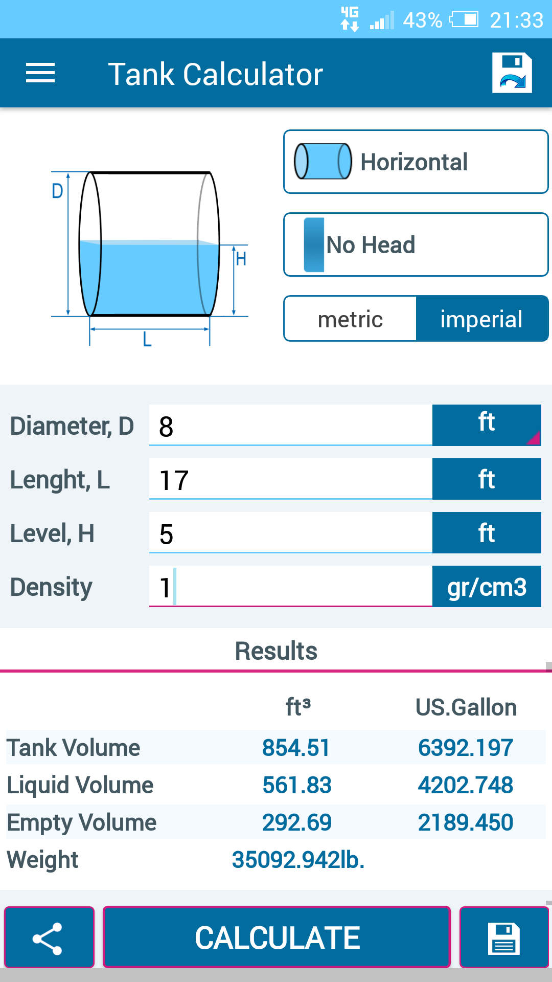 اسکرین شات 2 برنامه Tank Volume