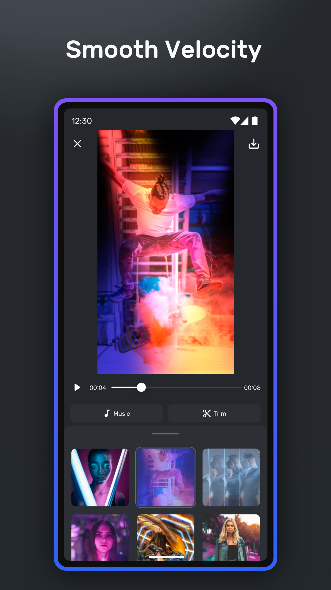 اسکرین شات 2 برنامه Velomingo: Velocity Edit Maker