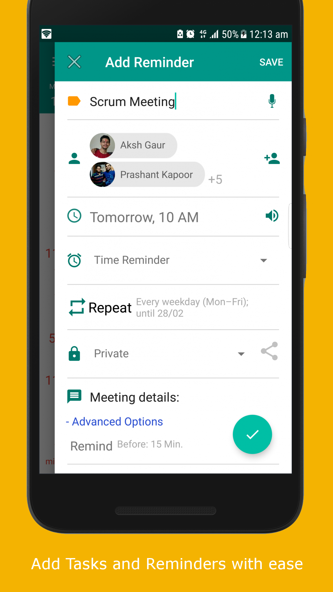 اسکرین شات 2 برنامه Pi Reminder: Tasks & Alarms