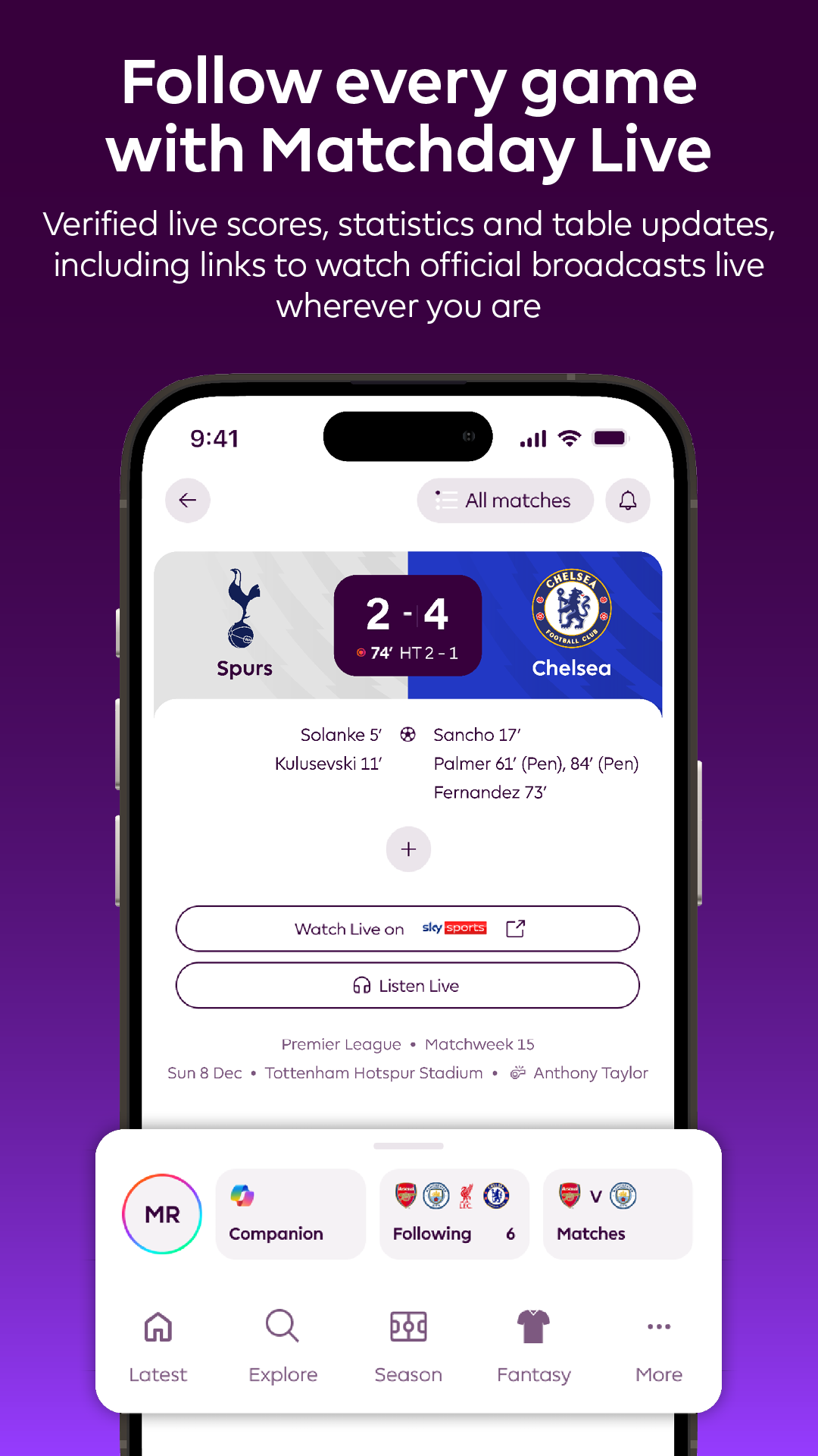 اسکرین شات 2 برنامه Official Premier League App