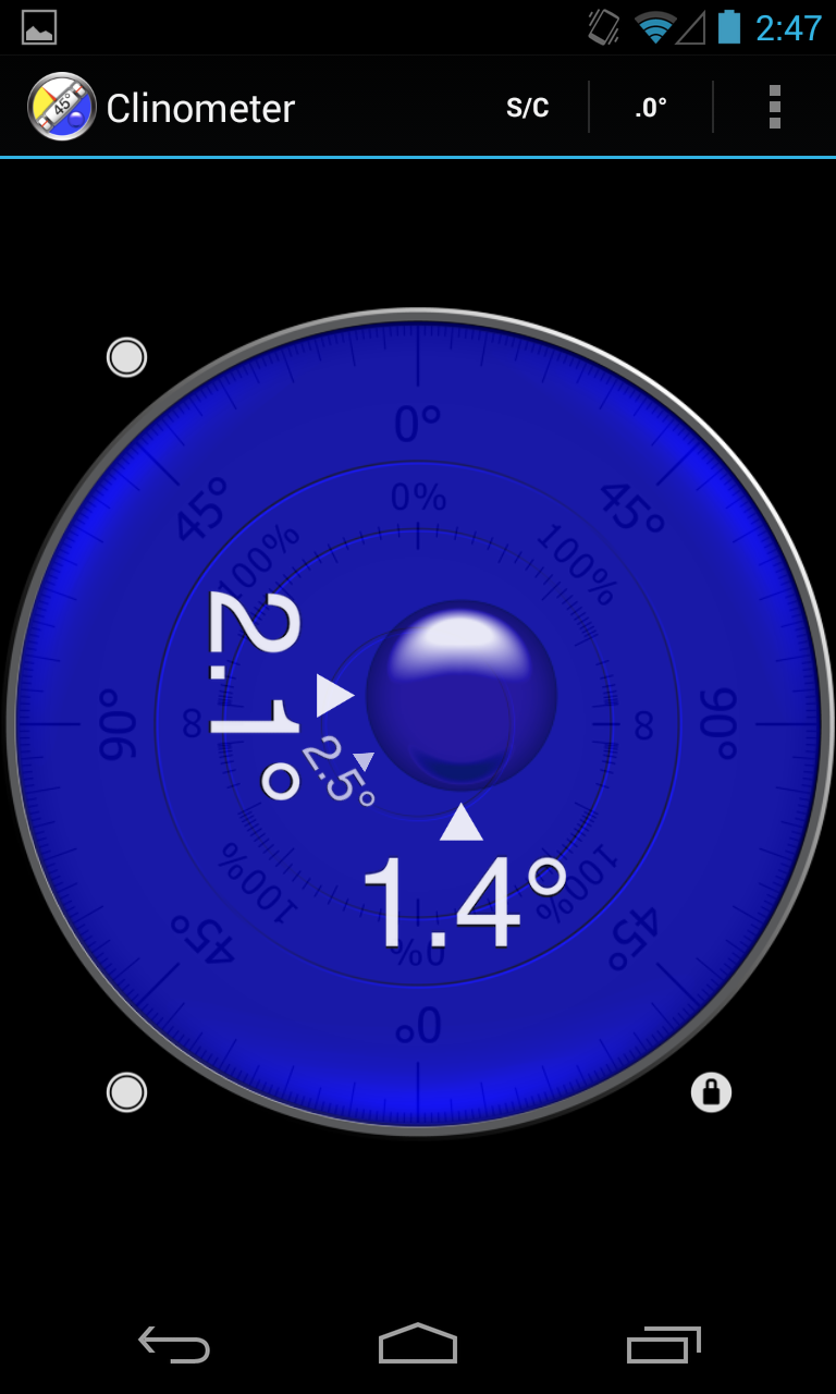 اسکرین شات 4 برنامه Clinometer  +  bubble level