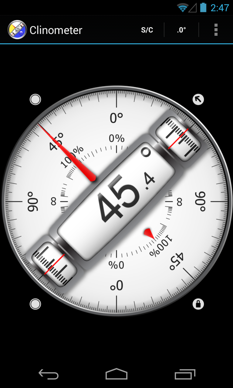 اسکرین شات 2 برنامه Clinometer  +  bubble level