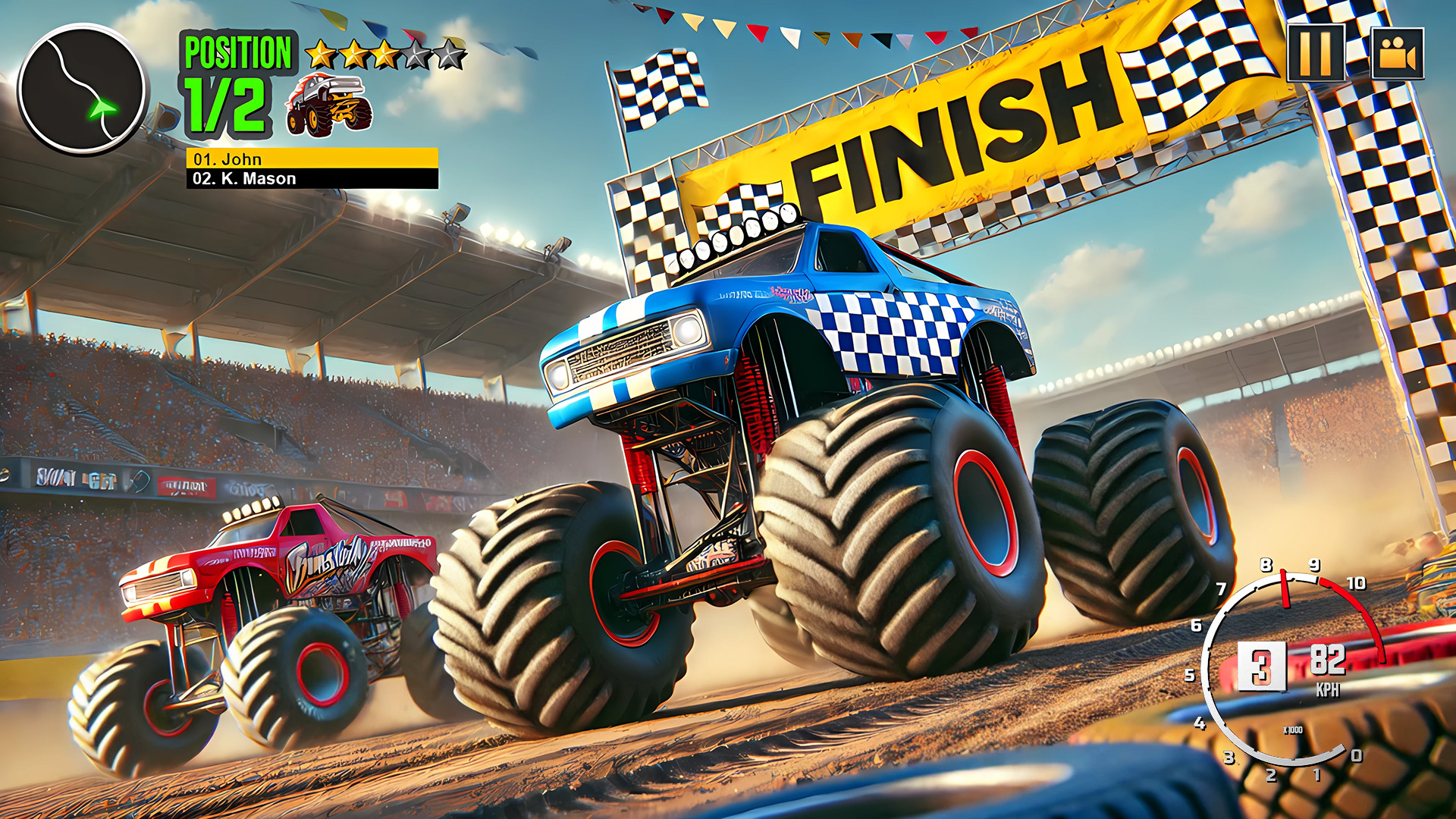 اسکرین شات 1 برنامه Monster Truck Derby Games